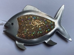 Metall-Stoff Fisch gold irisierend